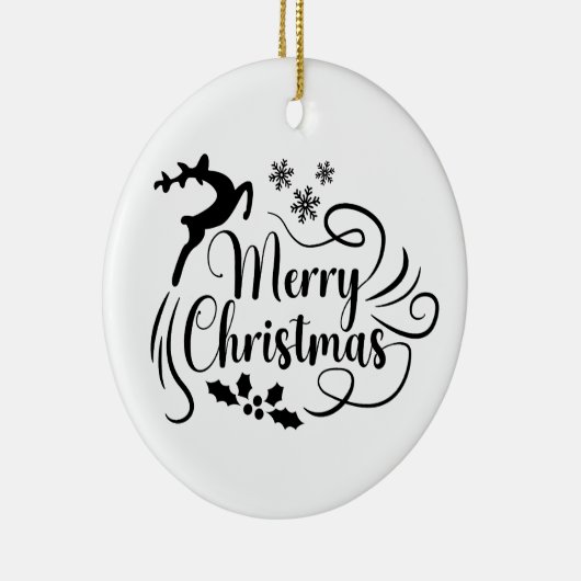 Frohe Weihnachtsschmuck Rentier Black & White Orna (Rechts)