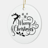 Frohe Weihnachtsschmuck Rentier Black & White Orna (Links)