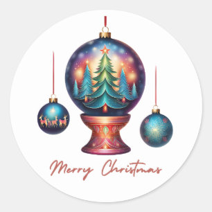 Frohe Weihnachtsschmuck Runder Aufkleber
