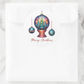 Frohe Weihnachtsschmuck Runder Aufkleber (Tasche)