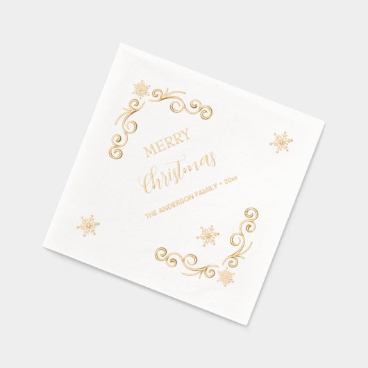 Frohe Weihnachtsschmuck Servietten Mit Folie (Links)