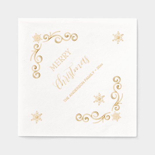 Frohe Weihnachtsschmuck Servietten Mit Folie (Vorderseite)