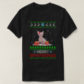Frohe Weihnachtsschmuck Sphynx Cat Xmas Santa T-Shirt (Design vorne)