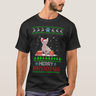 Frohe Weihnachtsschmuck Sphynx Cat Xmas Santa T-Shirt