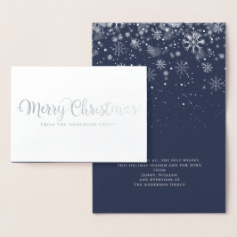 Frohe Weihnachtsschnee Corporate Holiday Silver Fo Folienkarte