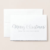 Frohe Weihnachtsschnee Corporate Holiday Silver Fo Folienkarte (Vorderseite mit Umschlag)