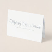 Frohe Weihnachtsschnee Corporate Holiday Silver Folienkarte (Vorderseite)