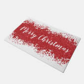 Frohe Weihnachtsschnee Fußmatte (Schrägansicht)