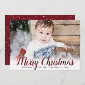 Frohe Weihnachtsschnee Gerahmtes Foto Feiertagskarte (Vorne/Hinten)