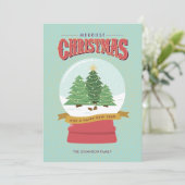 Frohe Weihnachtsschnee Globe Feiertagskarte (Stehend Vorderseite)