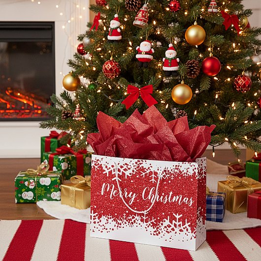 Frohe Weihnachtsschnee Große Geschenktüte