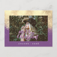 Frohe Weihnachtsschnee Lila Gold Foto Glitzer