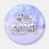 Frohe Weihnachtsschnee Menschen Schriftart, Blue T Magnet (Vorne)