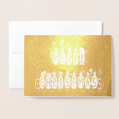 Frohe Weihnachtsschnee Menschen Schriftart und Ver Folienkarte (Vorderseite mit Umschlag)