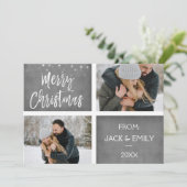 Frohe Weihnachtsschnee oder Snowflake Foto-Karte Feiertagskarte (Stehend Vorderseite)