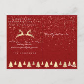 Frohe Weihnachtsschnee Red Gold Foto Glitzer Spark Postkarte (Rückseite)