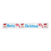 Frohe Weihnachtsschnee Santa Candy Canes Satinband (Vorderseite)