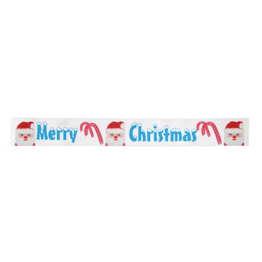 Frohe Weihnachtsschnee Santa Candy Canes Satinband (Vorderseite)