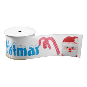 Frohe Weihnachtsschnee Santa Candy Canes Satinband (Spule)