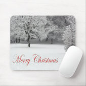 Frohe Weihnachtsschnee und Bäume Mousepad (Mit Mouse)