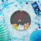 Frohe Weihnachtsschnee und Holly Pappteller (Party)