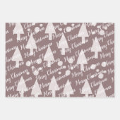 Frohe Weihnachtsschneebälle Bäume Schwarz Pink Blu Geschenkpapier Set (Vorderseite 2)
