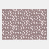 Frohe Weihnachtsschneebälle Bäume Schwarz Pink Blu Geschenkpapier Set (Vorderseite)