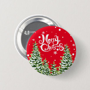 Frohe Weihnachtsschneebaume Weihnachtsknopf Button