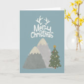 Frohe Weihnachtsschneeberge Karte (Gelbe Blume)