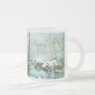 Frohe Weihnachtsschneecreek im Winter Mattglastasse