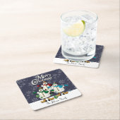 Frohe Weihnachtsschneedecke| Weihnachten Rechteckiger Pappuntersetzer (Vor Ort)