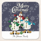 Frohe Weihnachtsschneedecke| Weihnachten Rechteckiger Pappuntersetzer (Vorderseite)