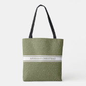 Frohe Weihnachtsschneefall Pattern Grüner Urlaub Tasche (Rückseite)