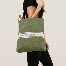 Frohe Weihnachtsschneefall Pattern Grüner Urlaub Tasche