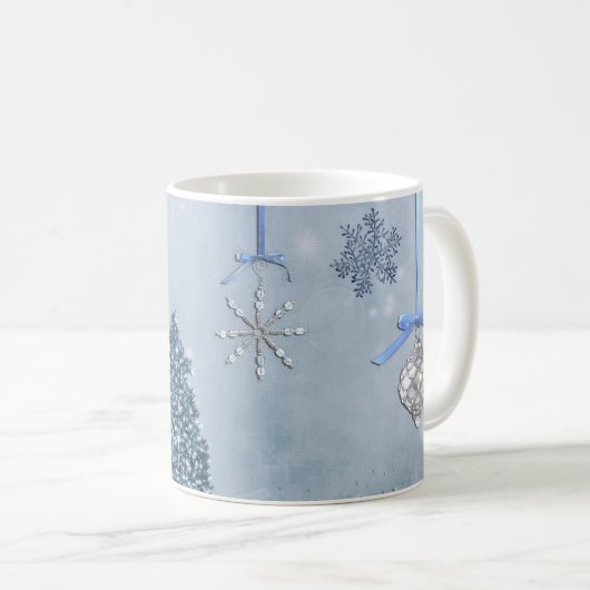 Frohe Weihnachtsschneefallwälder Kaffeetasse (VorderseiteRechts)