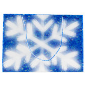 Frohe Weihnachtsschneeflocke elegante Kalligraphie Große Geschenktüte (Rückseite)