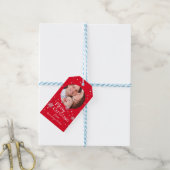 Frohe Weihnachtsschneeflocke Foto und Name Geschenkanhänger (Mit Garn)