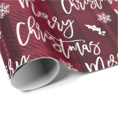 Frohe Weihnachtsschneeflocke mistletored kariert Geschenkpapier (Rolleneckpunkt)