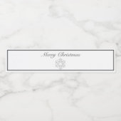 Frohe Weihnachtsschneeflocke Modernes Minimalistis Wasserflaschenetikett (Einzelnes Label)