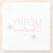 Frohe Weihnachtsschneeflocke Rot und Schwarz Glasuntersetzer (Rückseite)