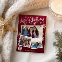 Frohe Weihnachtsschneeflocke Rustikale 3 Fotos Col