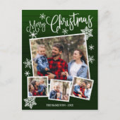 Frohe Weihnachtsschneeflocke Rustikale 4 Fotos Postkarte (Vorderseite)
