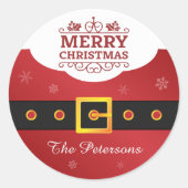 Frohe Weihnachtsschneeflocke Weihnachtsmann Anzug Runder Aufkleber (Vorderseite)