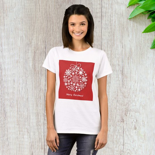 Frohe Weihnachtsschneeflocke Womens T - Shirt