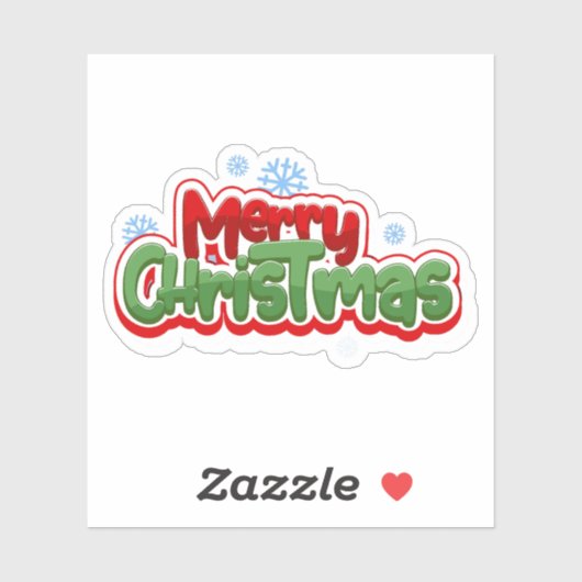 Frohe Weihnachtsschneeflocken Aufkleber (Blatt)