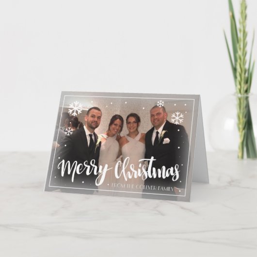 Frohe Weihnachtsschneeflocken Feiertagskarte (Vorderseite)