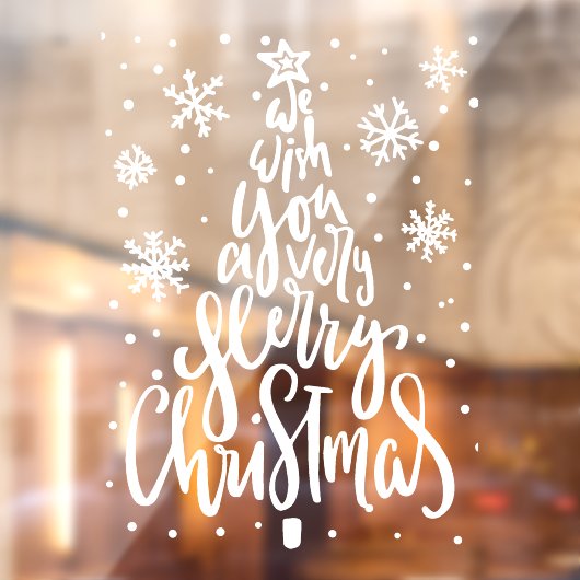 Frohe Weihnachtsschneeflocken Fensteraufkleber (Blatt 2)