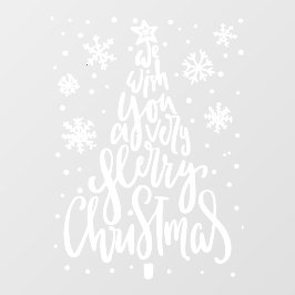 Frohe Weihnachtsschneeflocken Fensteraufkleber