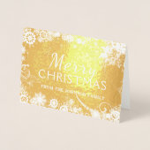 Frohe Weihnachtsschneeflocken Folienkarte (Vorderseite)