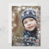 Frohe Weihnachtsschneeflocken Foto Feiertagskarte (Vorderseite)